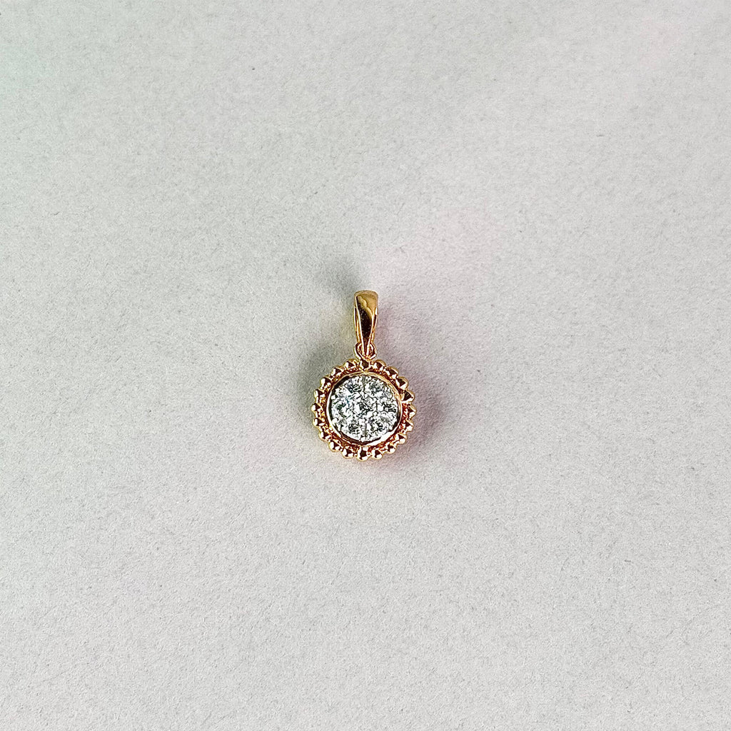 Round Cluster Diamond Pendant - Gold-plated (Vermeil) Lab-Grown Diamonds | VP250098