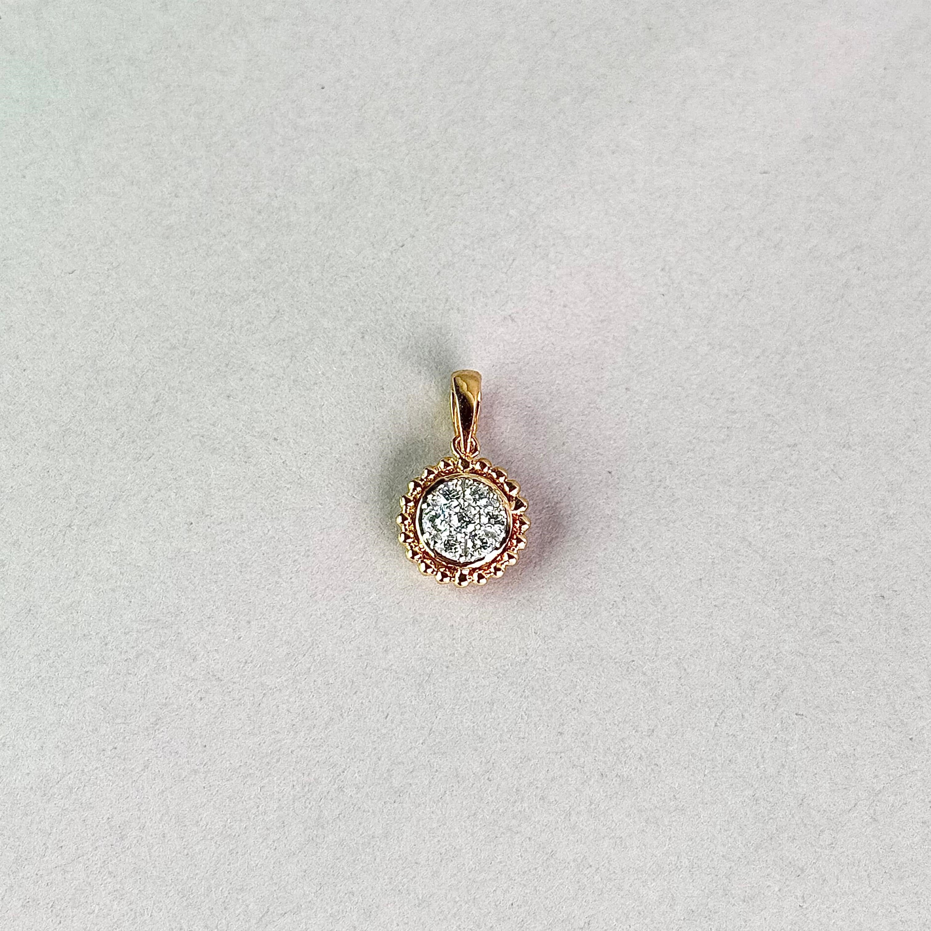 Round Cluster Diamond Pendant - Gold-plated (Vermeil) Lab-Grown Diamonds | VP250098