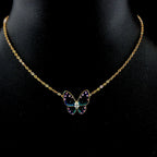 Butterfly Enamel Pendant -Gold-Plated (Vermeil) Lab-Grown Diamonds | VP250126