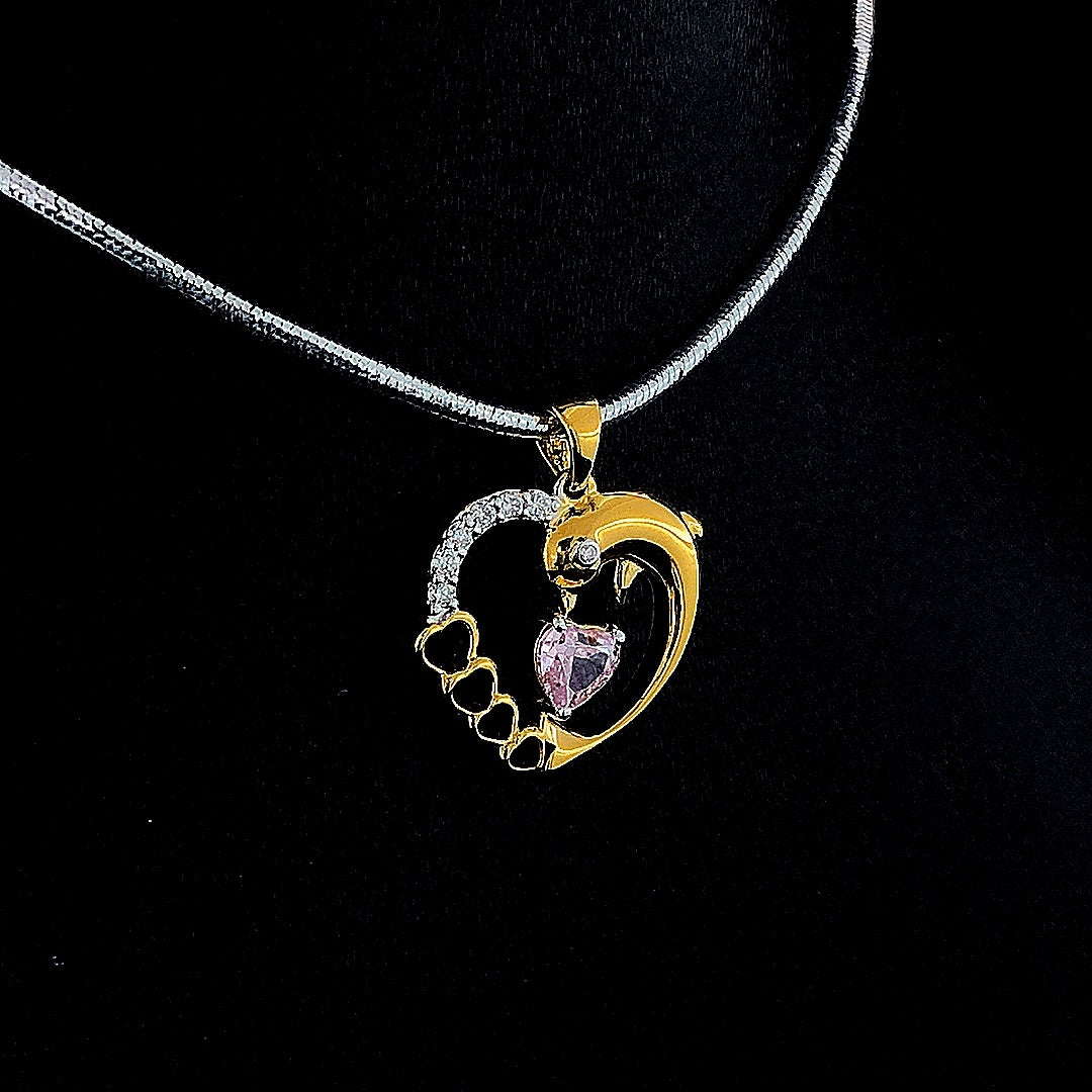 Dolphin Heart Pendant - Gold-Plated (Vermeil) Lab-Grown Diamonds | VP250152