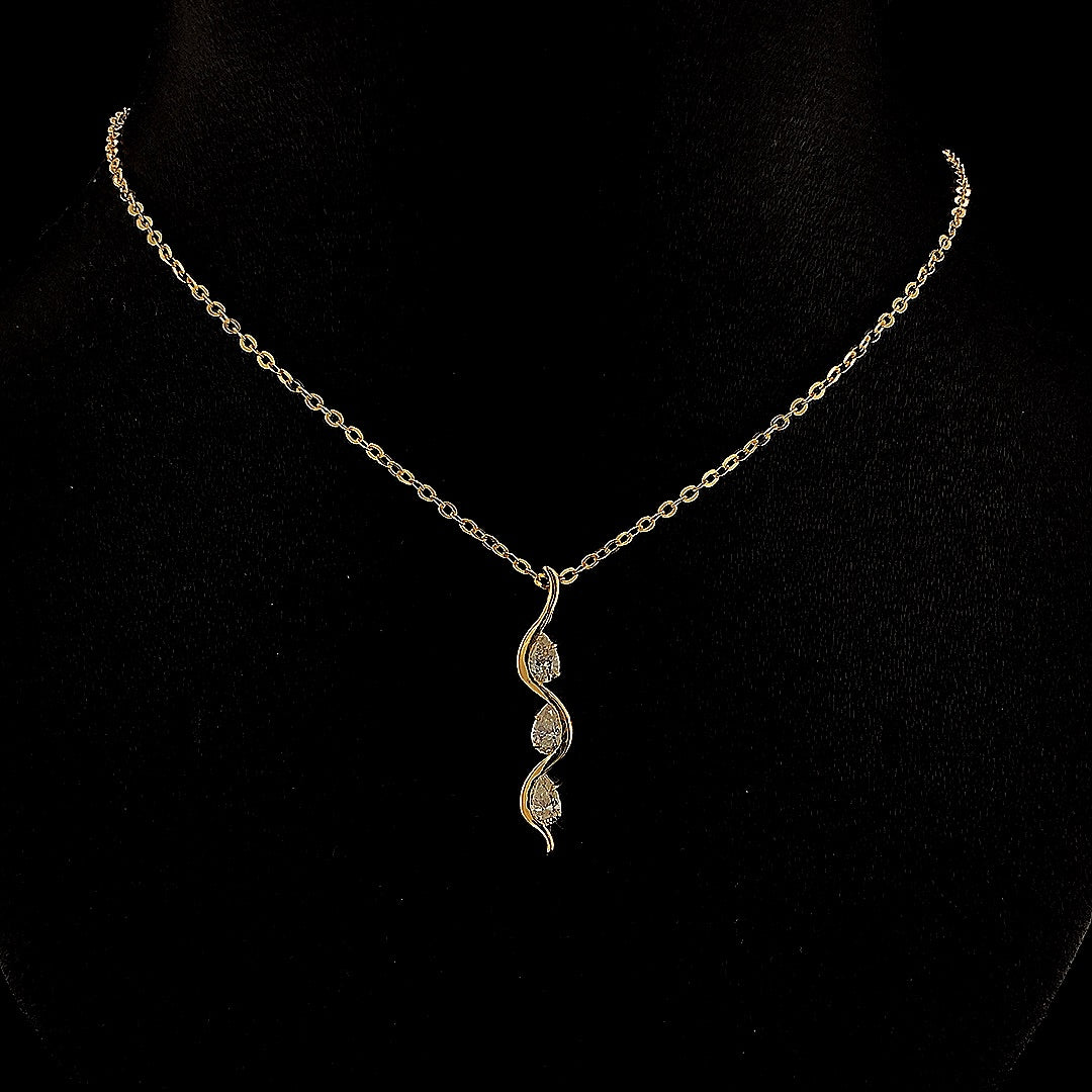 Triple Teardrop Twist Pendant - Gold-Plated (Vermeil) Lab-Grown Diamonds | VP250179