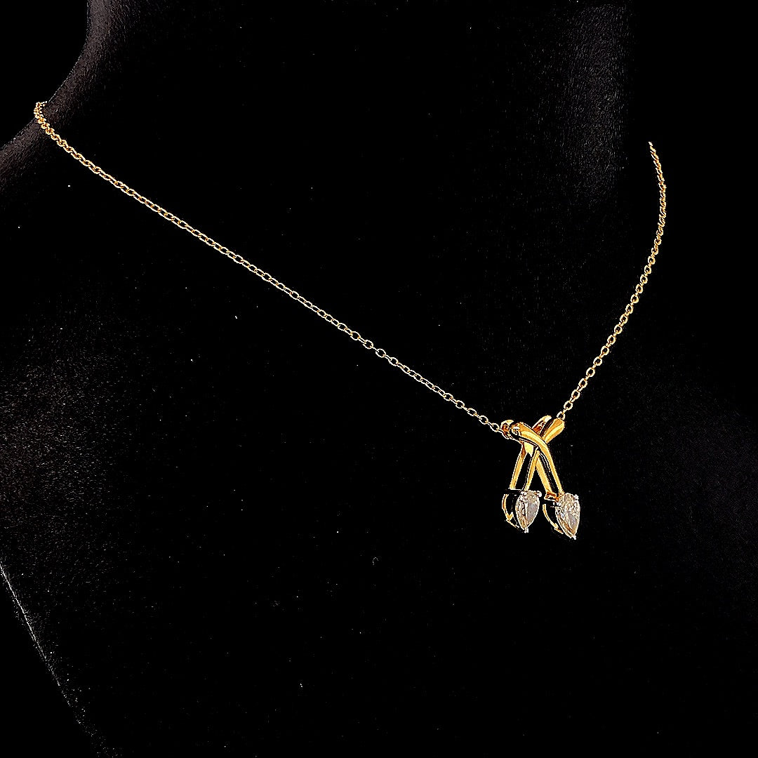 Double Tulip Pendant - Gold-Plated (Vermeil) Lab-Grown Diamonds | VP250180