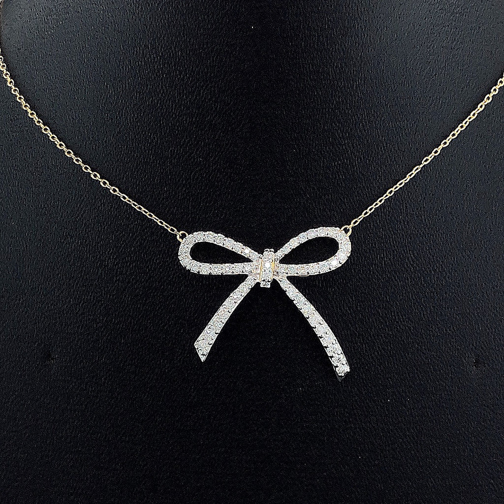 Diamond Bow Pendant - Gold-Plated (Vermeil) Lab-Grown Diamonds | VP250226