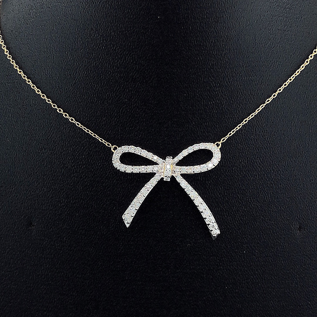 Diamond Bow Pendant - Gold-Plated (Vermeil) Lab-Grown Diamonds | VP250226