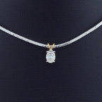 Oval Solitaire Diamond Pendant -Gold-Plated (Vermeil) Lab-Grown Diamond | VP250253