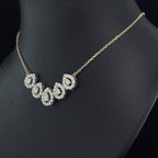 Five-Stone Pear Halo Necklace - Gold-Plated (Vermeil) Lab-Grown Diamonds | VP250320
