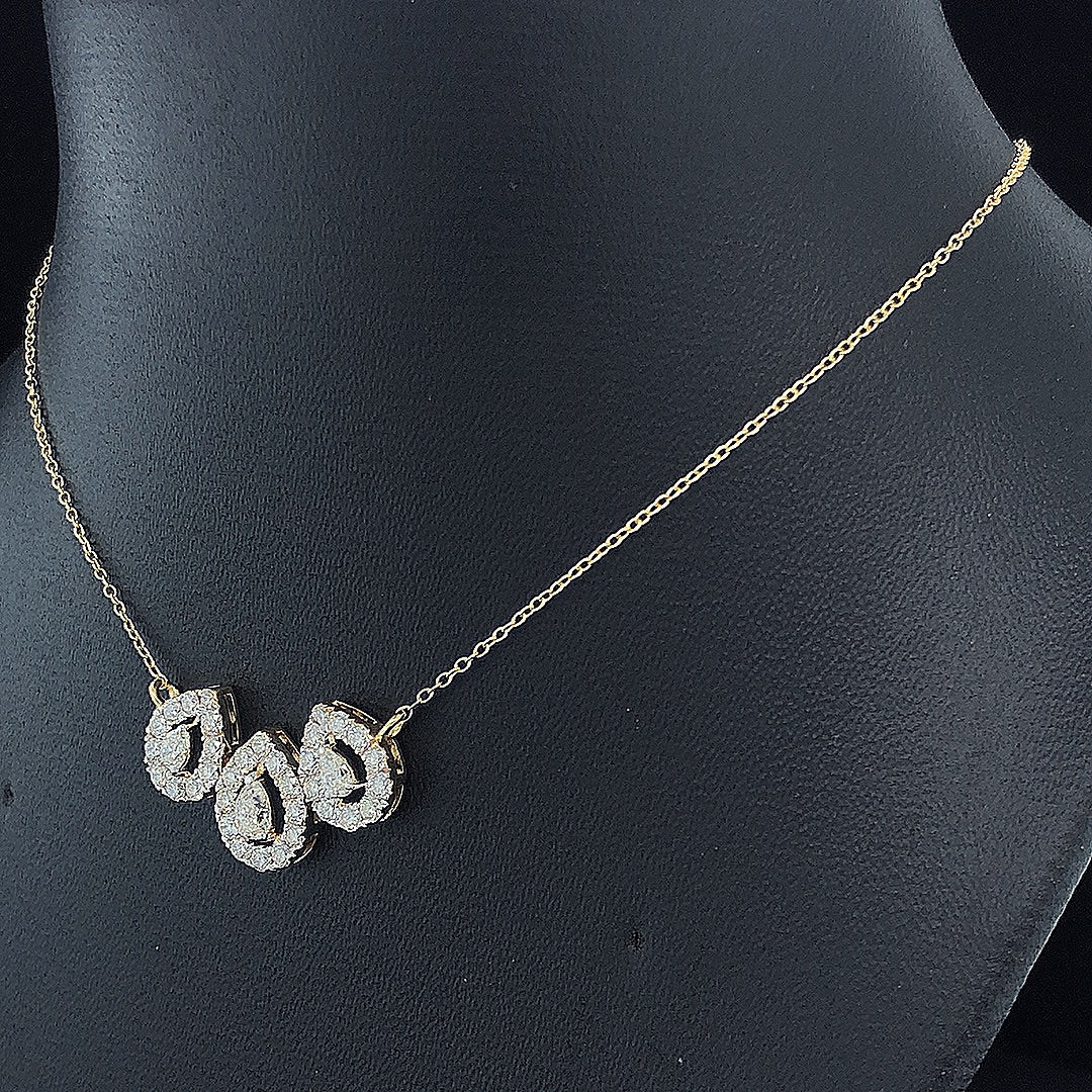 Triple Pear Halo Necklace - Gold-Plated (Vermeil) Lab-Grown Diamonds | VP250321