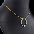 Circle Pendant with Oval Diamond - Gold-Plated (Vermeil) Lab-Grown Diamonds | VP250326