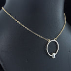 Circle Pendant with Emerald-Cut Diamond - Gold-Plated (Vermeil) Lab-Grown Diamonds | VP250327