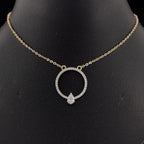 Circle Pendant with Pear Diamond -Gold-Pendant (Vermeil) Lab-Grown Diamonds | VP250328