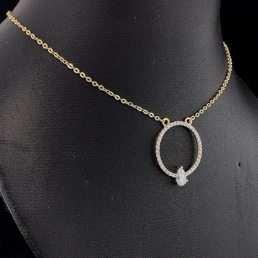 Circle Pendant with Pear Diamond -Gold-Pendant (Vermeil) Lab-Grown Diamonds | VP250328