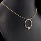Circle Pendant with Pear Diamond -Gold-Pendant (Vermeil) Lab-Grown Diamonds | VP250328