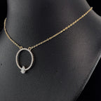 Circle Pendant with Pear Diamond -Gold-Pendant (Vermeil) Lab-Grown Diamonds | VP250328