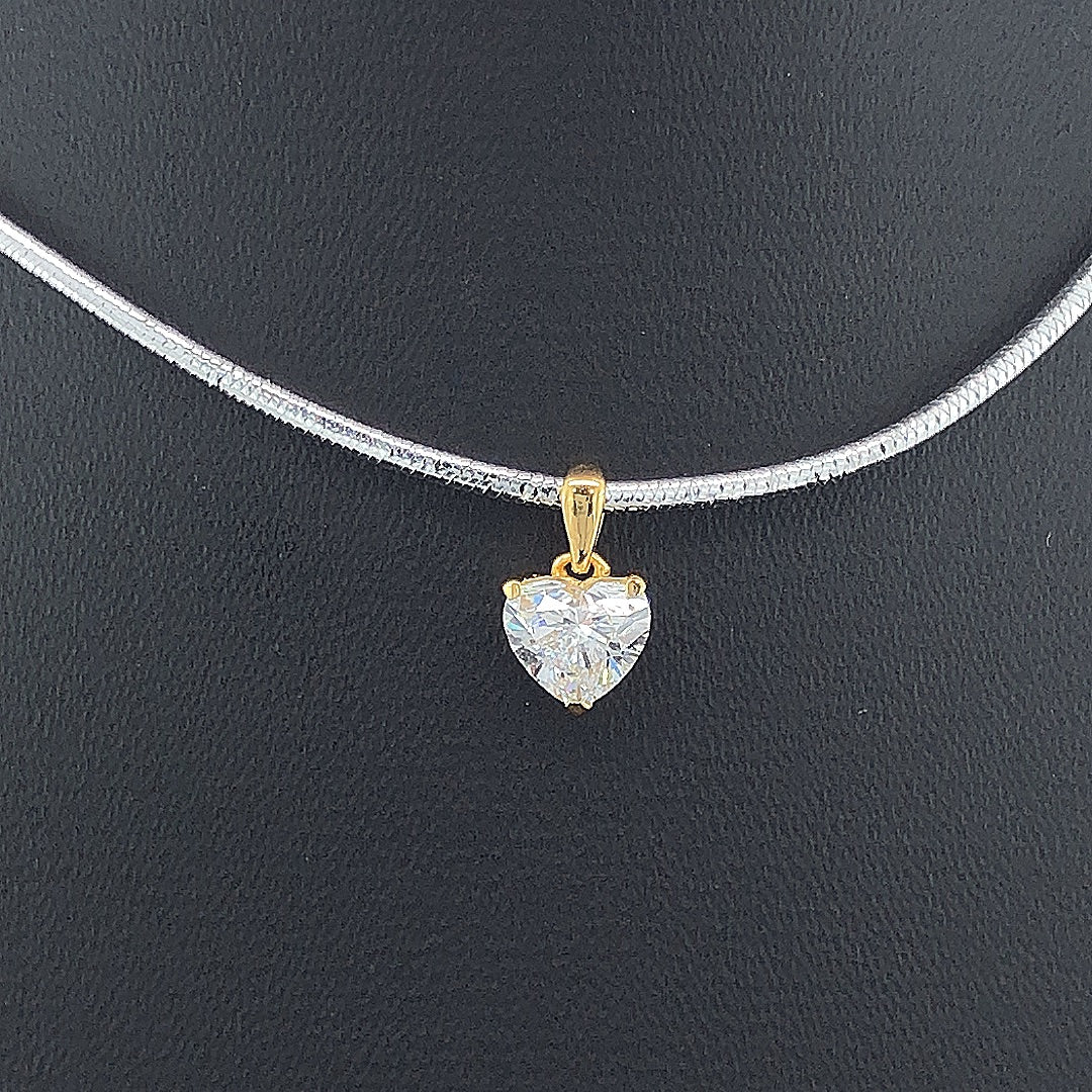 Heart Solitaire Diamond Pendant - Gold-Plated (Vermeil) Lab-Grown Diamond | VP250333