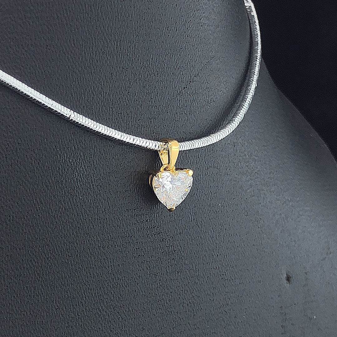 Heart Solitaire Diamond Pendant - Gold-Plated (Vermeil) Lab-Grown Diamond | VP250333