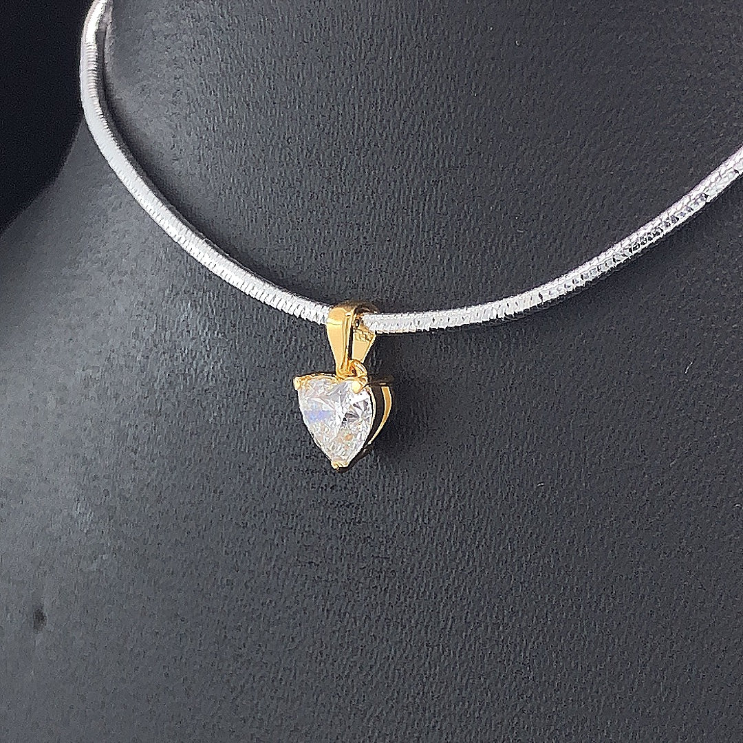 Heart Solitaire Diamond Pendant - Gold-Plated (Vermeil) Lab-Grown Diamond | VP250333