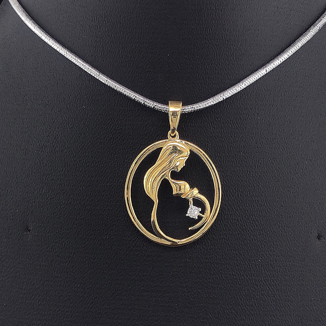Mother and Child Pendant - Gold-Plated (Vermeil) Lab-Grown Diamond | VP250353