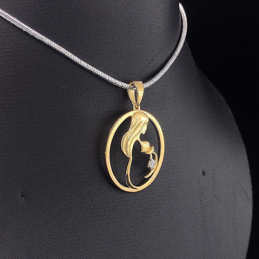Mother and Child Pendant - Gold-Plated (Vermeil) Lab-Grown Diamond | VP250353