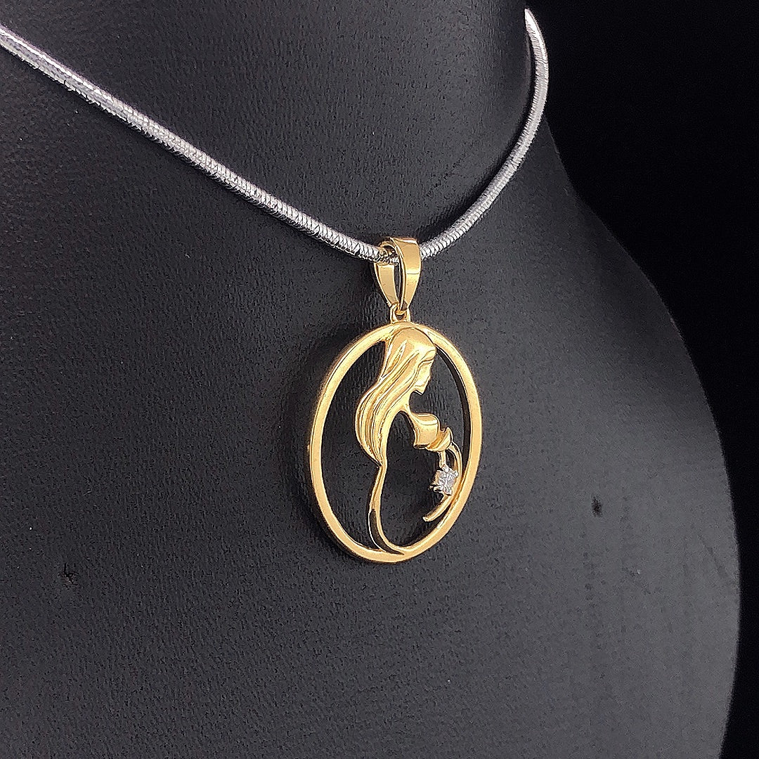 Mother and Child Pendant - Gold-Plated (Vermeil) Lab-Grown Diamond | VP250353