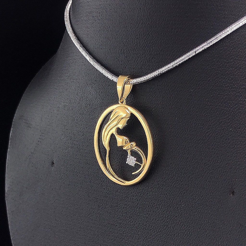 Mother and Child Pendant - Gold-Plated (Vermeil) Lab-Grown Diamond | VP250353