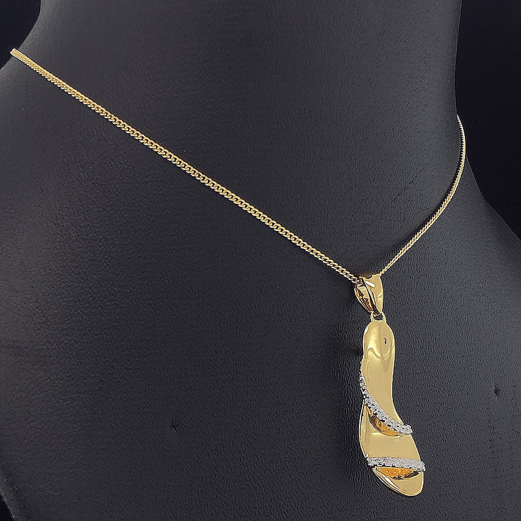 High Heel Shoe Pendant - Gold-Plated (Vermeil) Lab-Grown Diamonds | VP250356