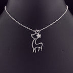 Deer Pendant with Diamond Flower - Gold-Plated (Vermeil) Lab-Grown Diamonds | VP250365