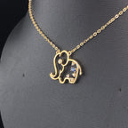 Elephant Pendant with Sapphire - Gold-Plated (Vermeil) Lab-Grown Diamonds | VP250375