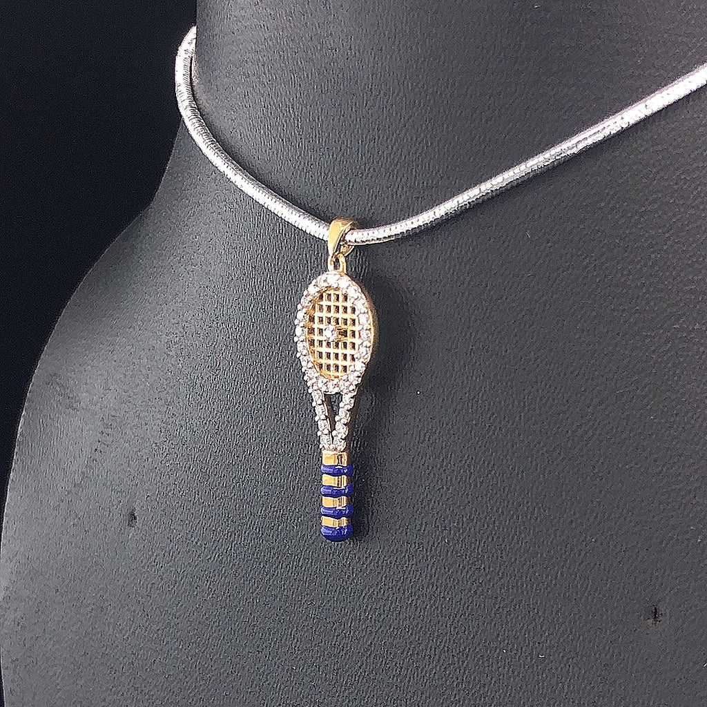 Tennis Racket Pendant - Gold-Plated (Vermeil) Lab-Grown Diamonds | VP250400