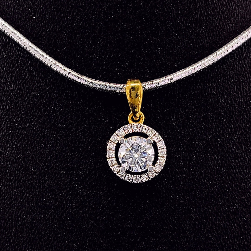 Round Halo Diamond Pendant - Gold-Plated (Vermeil) Lab-Grown Diamonds | VP250580
