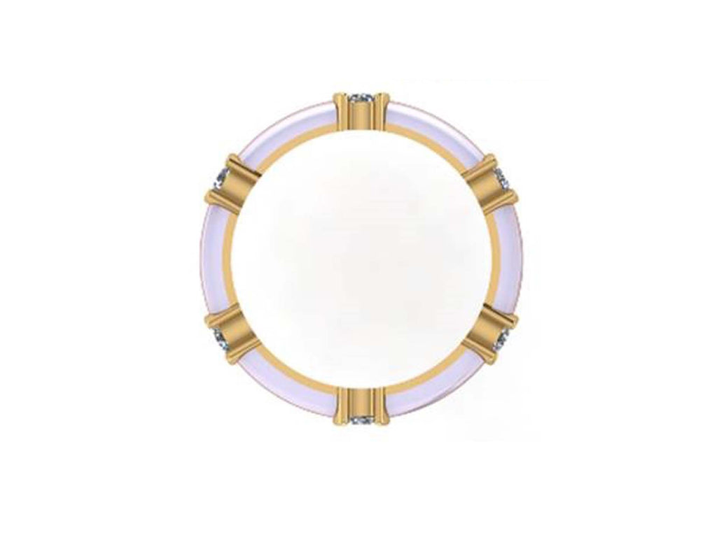 Gold-Plated Lab-Grown Diamond Ring with Pink Enamel VR232028 | Elegant Design