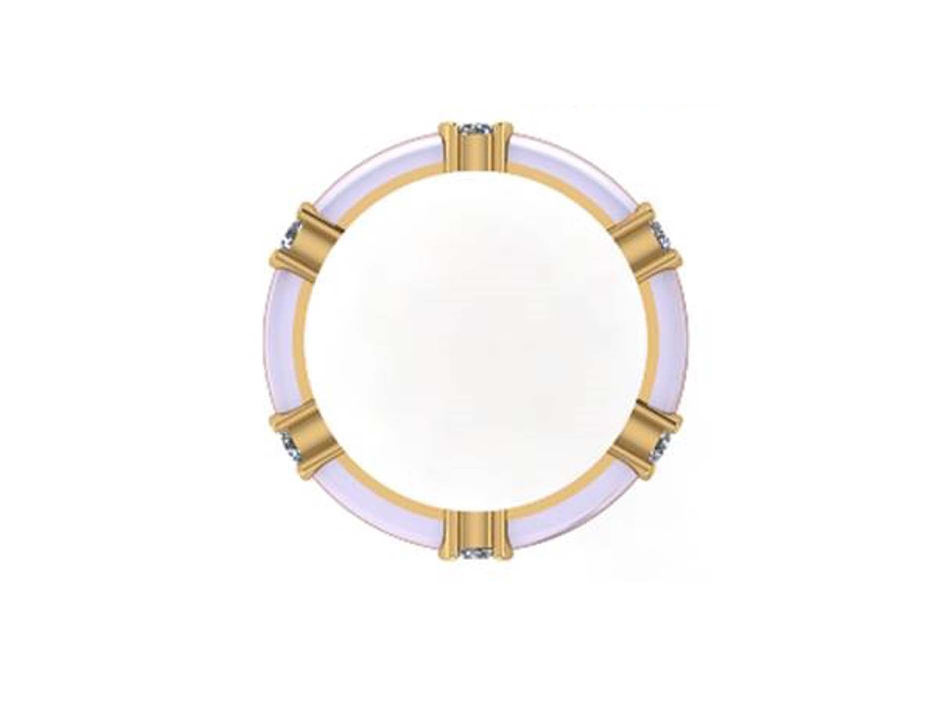 Gold-Plated Lab-Grown Diamond Ring with Pink Enamel VR232028 | Elegant Design