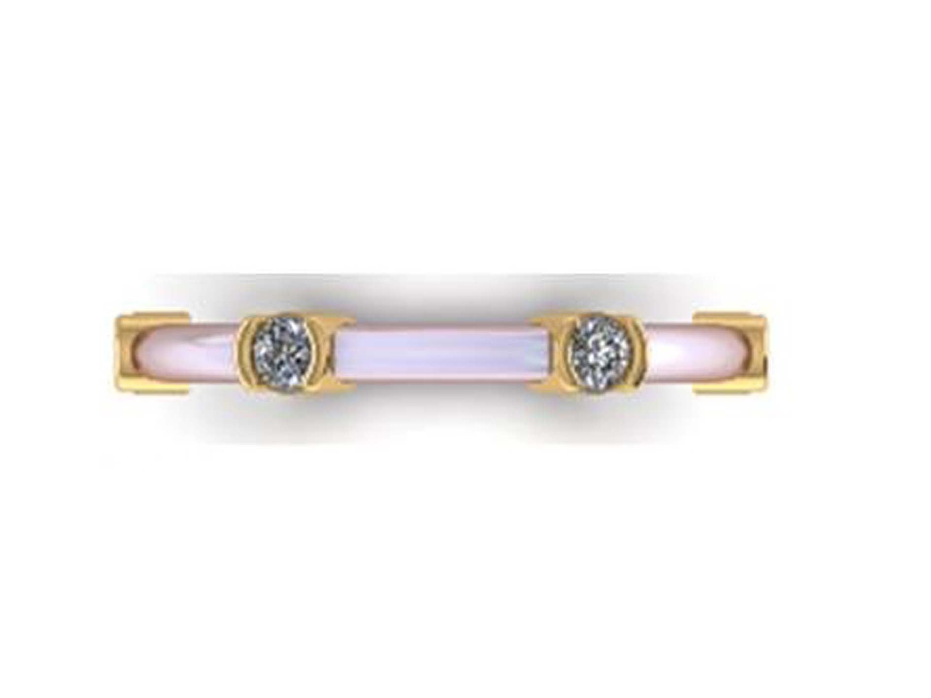Gold-Plated Lab-Grown Diamond Ring with Pink Enamel VR232028 | Elegant Design