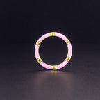 Gold-Plated Lab-Grown Diamond Ring with Pink Enamel VR232028 | Elegant Design
