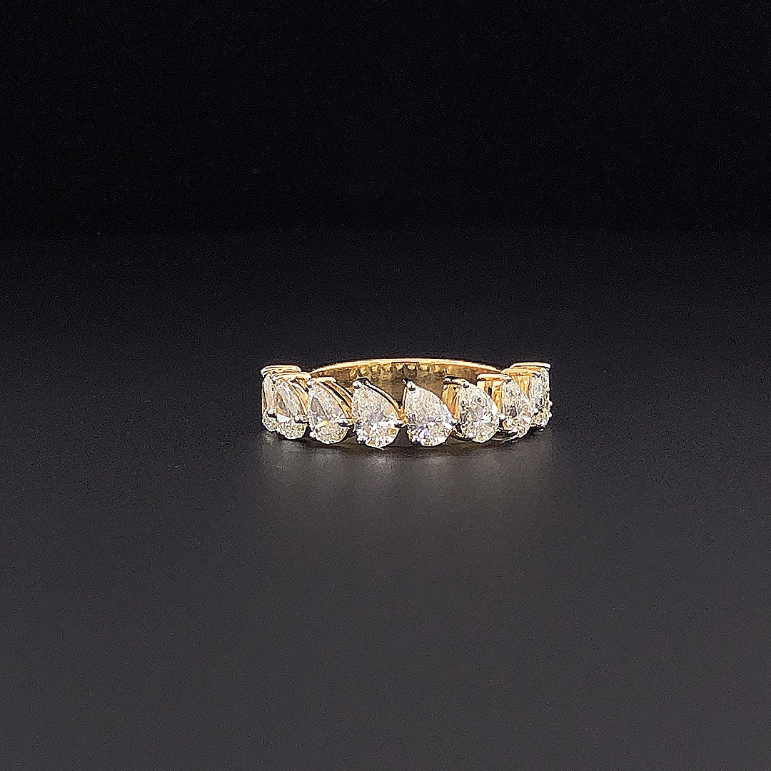 Gold-Plated Lab-Grown Diamond Pear-Shaped Half Eternity Band VR240989