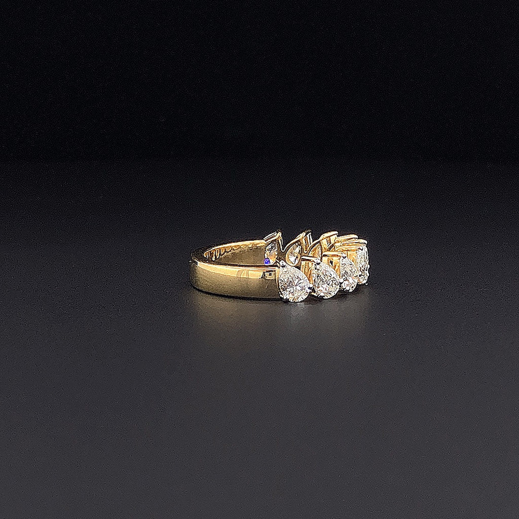 Gold-Plated Lab-Grown Diamond Pear-Shaped Half Eternity Band VR240989