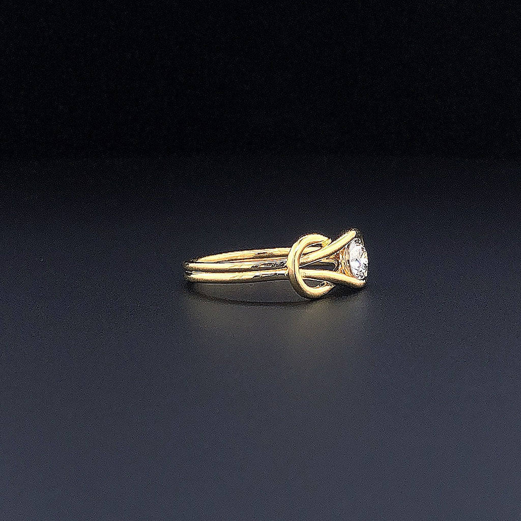 Gold-Plated (Vermeil) Lab-Grown Diamond Infinity Knot Solitaire Ring VR250090