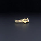 Gold-Plated (Vermeil) Lab-Grown Diamond Infinity Knot Solitaire Ring VR250090