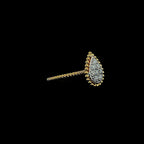 Gold-Plated Lab-Grown Diamond Pear Cluster Ring with Milgrain VR250144