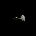 Gold-Plated (Vermeil) Lab-Grown Diamond Emerald-Shaped Cluster Ring with Milgrain VR250145