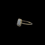 Gold-Plated (Vermeil) Lab-Grown Diamond Emerald-Shaped Cluster Ring with Milgrain VR250145