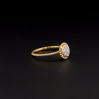 18K Gold-Plated (Vermeil) Lab-Grown Diamond Cluster Ring with Milgrain VR250146