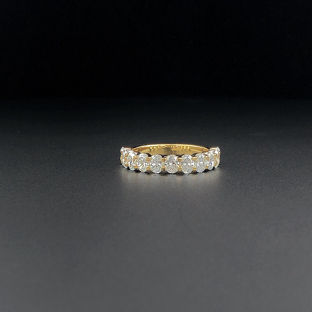 Gold-Plated (Vermeil) Lab-Grown Diamond Oval Half Eternity Band VR250406