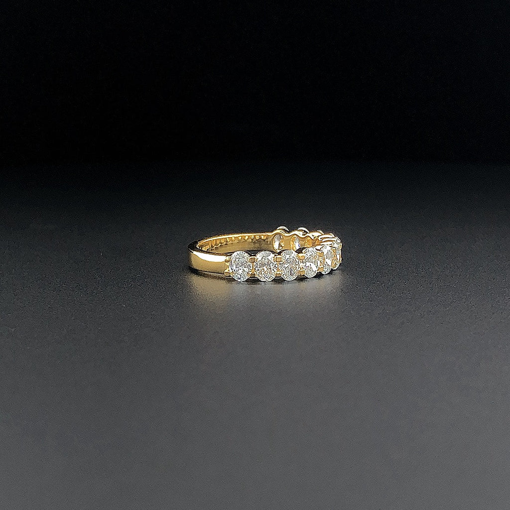 Gold-Plated (Vermeil) Lab-Grown Diamond Oval Half Eternity Band VR250406