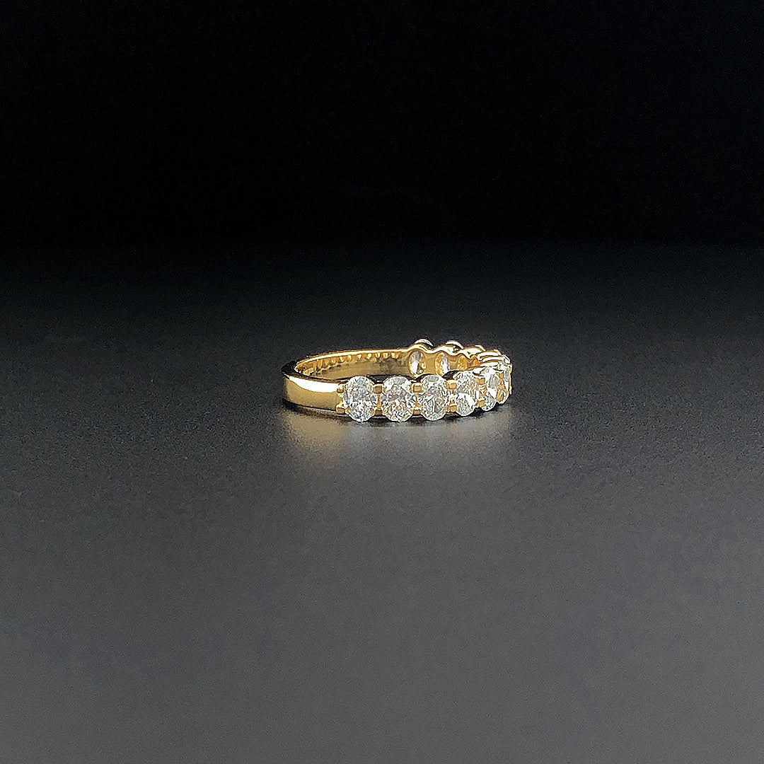 Gold-Plated (Vermeil) Lab-Grown Diamond Oval Half Eternity Band VR250406