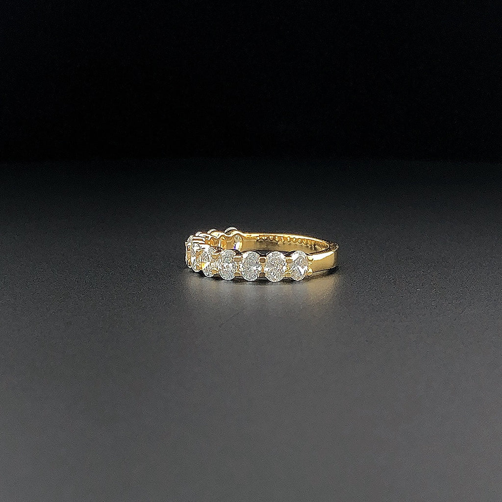 Gold-Plated (Vermeil) Lab-Grown Diamond Oval Half Eternity Band VR250406