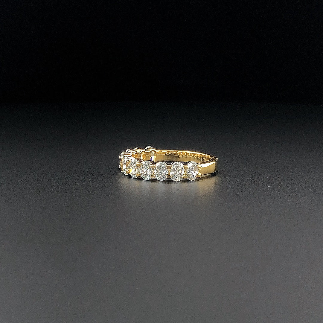 Gold-Plated (Vermeil) Lab-Grown Diamond Oval Half Eternity Band VR250406