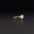 Gold-Plated (Vermeil) Lab-Grown Diamond Toi et Moi Ring - Marquise & Emerald Cut VR250417