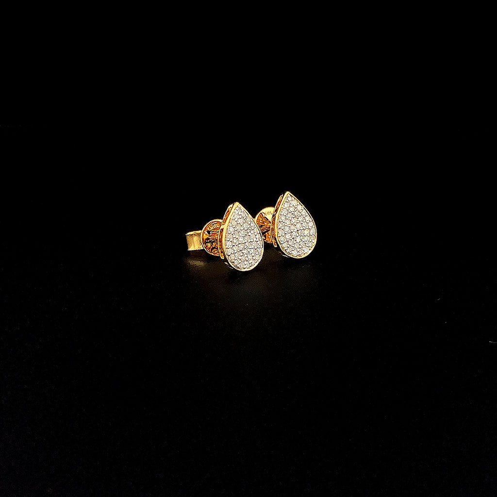 Pear-Shaped Pavé Stud Earrings - Gold-Plated (Vermeil) Lab-Grown Diamonds | VE232300