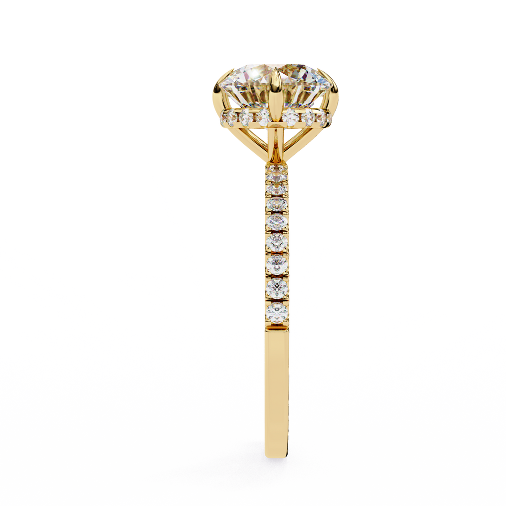 2.50ct Round Brilliant Cut Lab-Grown Diamond Engagement Ring | 18K Gold Vermeil Pavé | VR260002