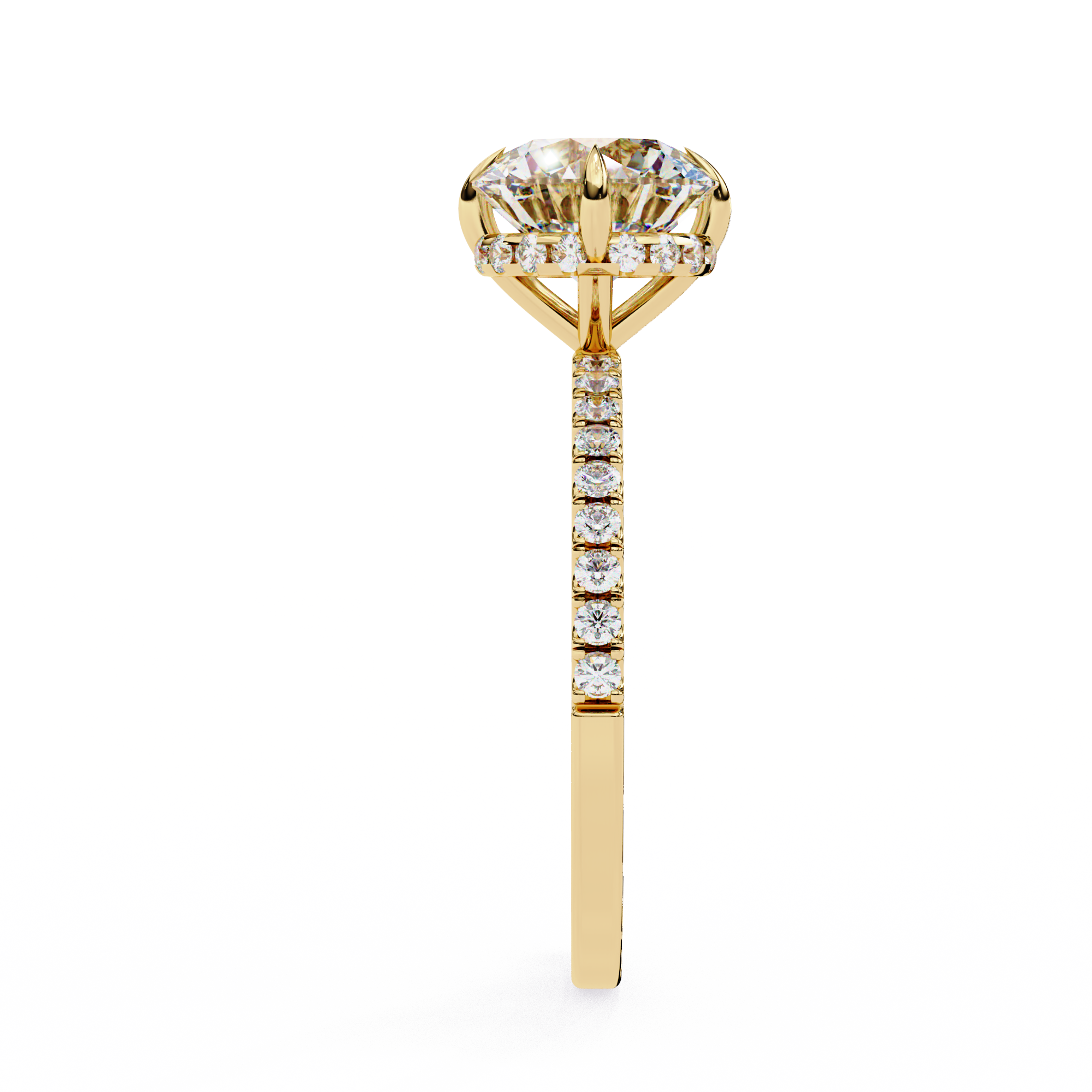 2.50ct Round Brilliant Cut Lab-Grown Diamond Engagement Ring | 18K Gold Vermeil Pavé | VR260002